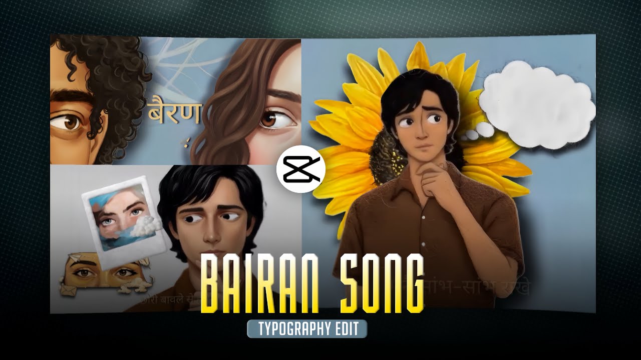 Bairan Song🌸- Trending Typography Lyrics Video Editing | Typography Reels Editing In Capcut App 