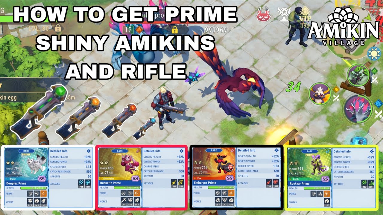 🤫 AMIKIN VILLAGE - HOW TO GET 😍 RARE PRIME SHINY AMIKINS AND RIFLES ALL TYPS | 😱 200
