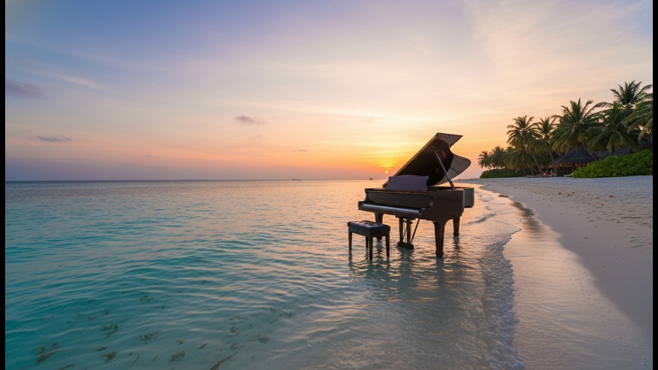 Escape to Paradise: Relaxing Piano Music & Maldives Waves