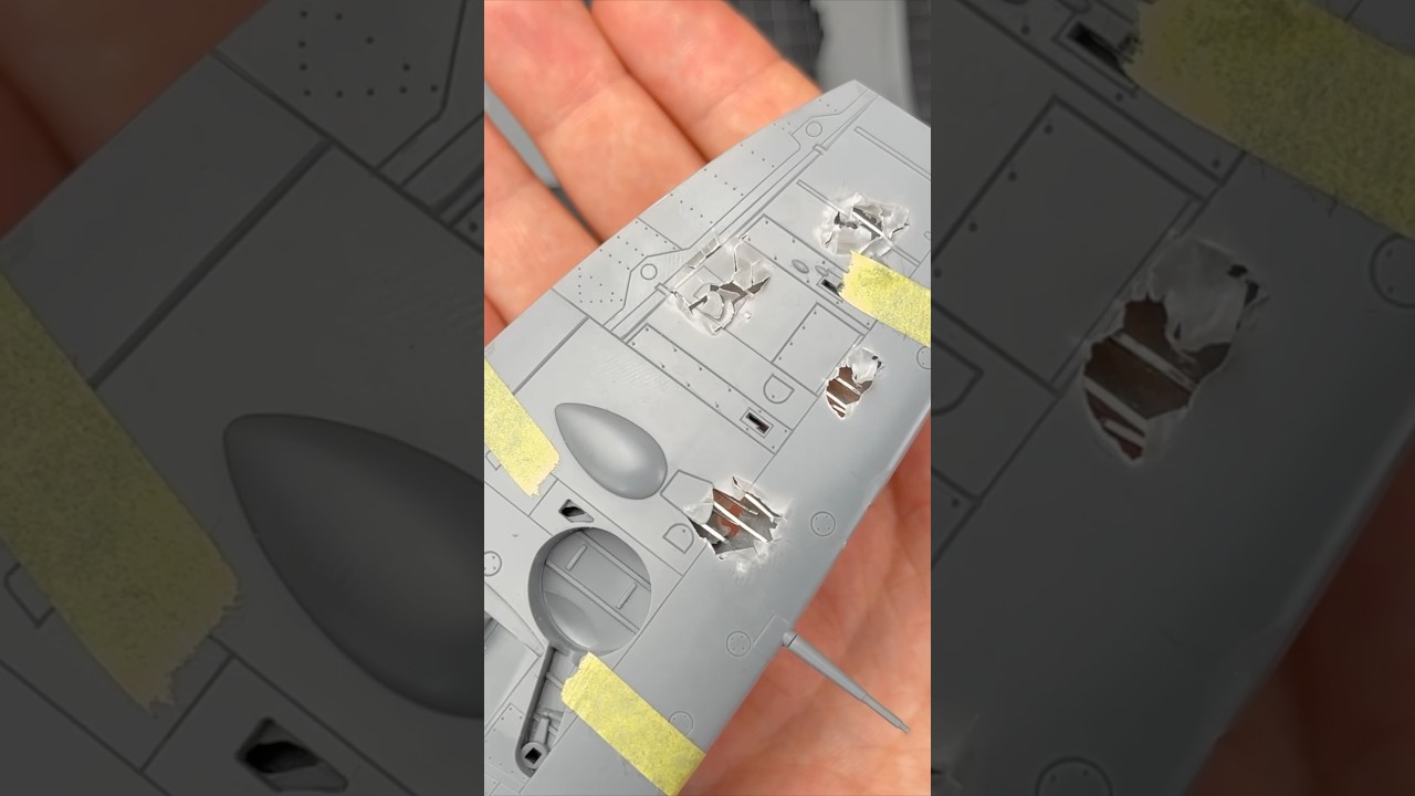 How to make damage effect on Supermarine Spitfire Mk.Vb scale model Diorama
