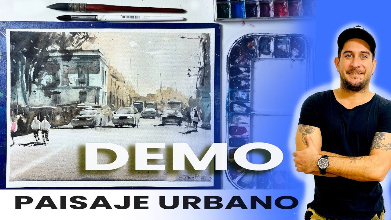 🟡 DEMO PAISAJE URBANO EN ACUARELA 🟡