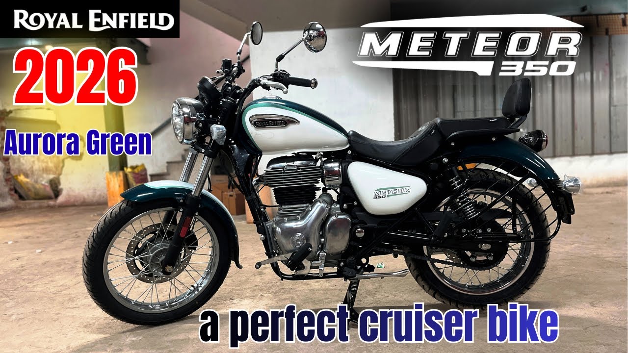 2026 New `Royal Enfield Meteor 350 Aurora Green Color Detailed  Review