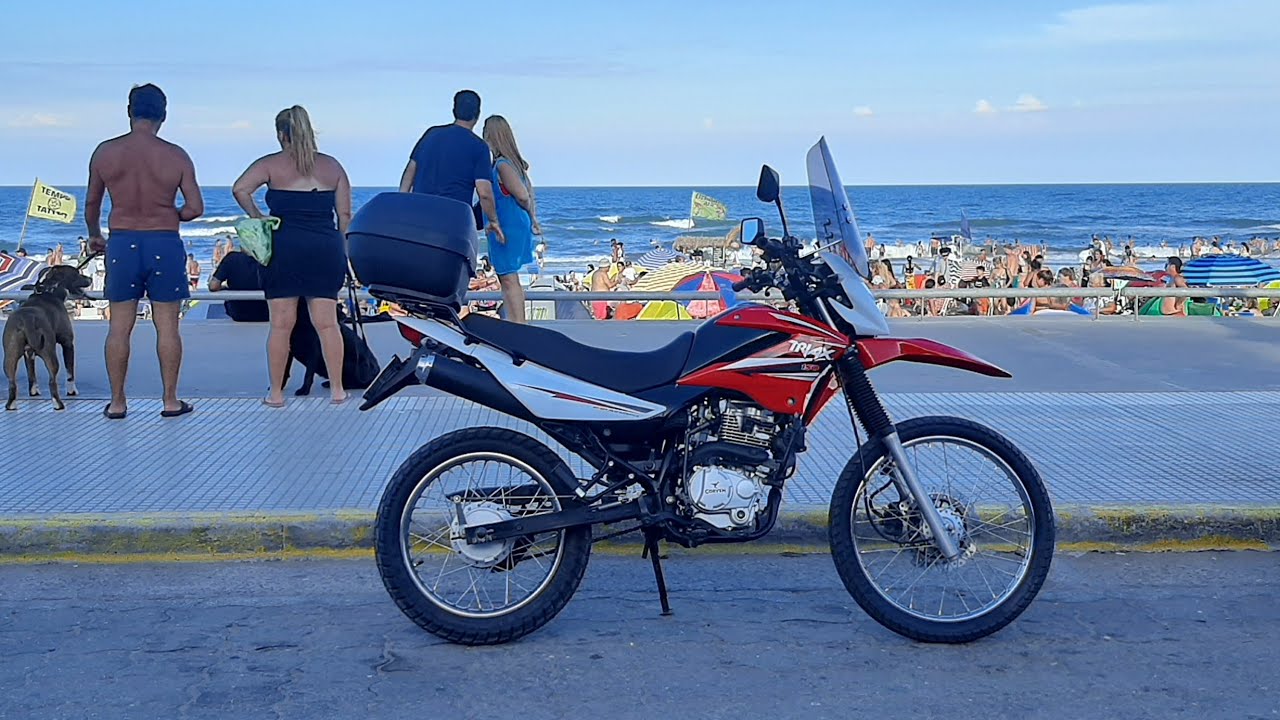 Ya estamos en la costa con la #corven #150cc ⛱😋🔥🏍🌞