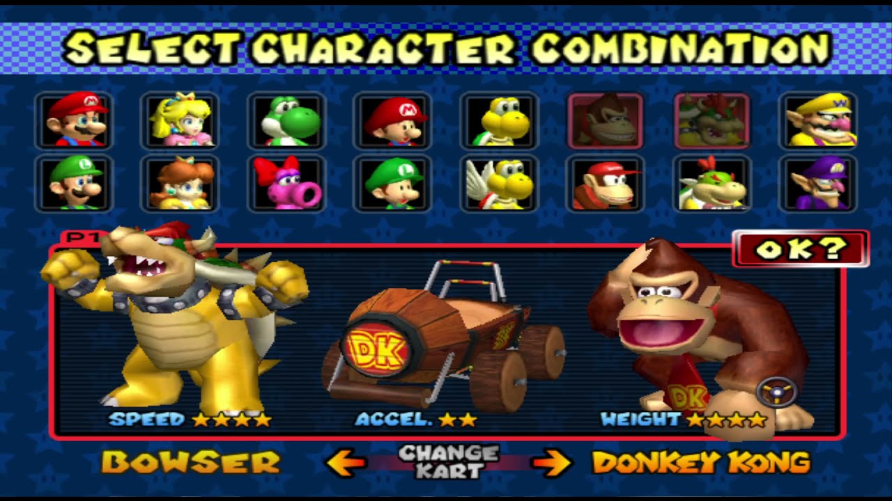 Mario Kart: Double Dash!! (GC) All-Cup Tour Mirror (Bowser & Donkey Kong)