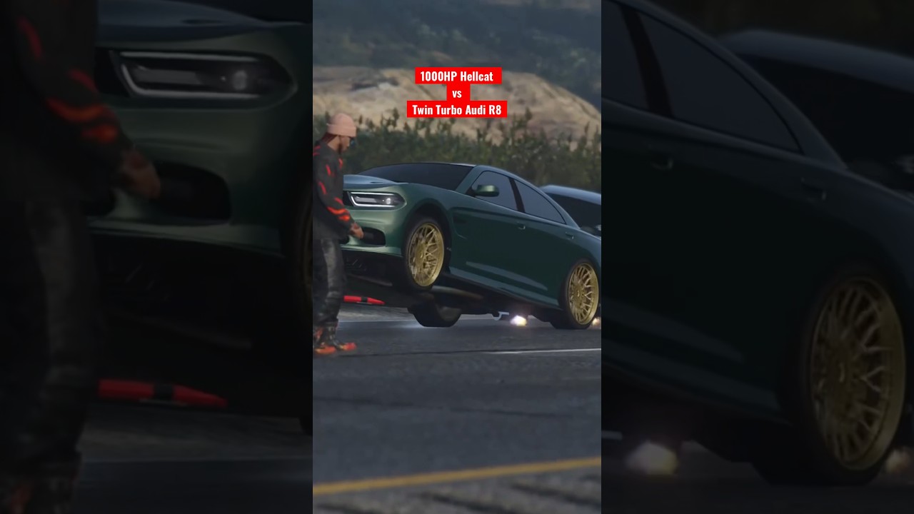1000 HP HELLCAT Drag Racing vs TWIN TURBO AUDI R8 - GTA V No Hesi