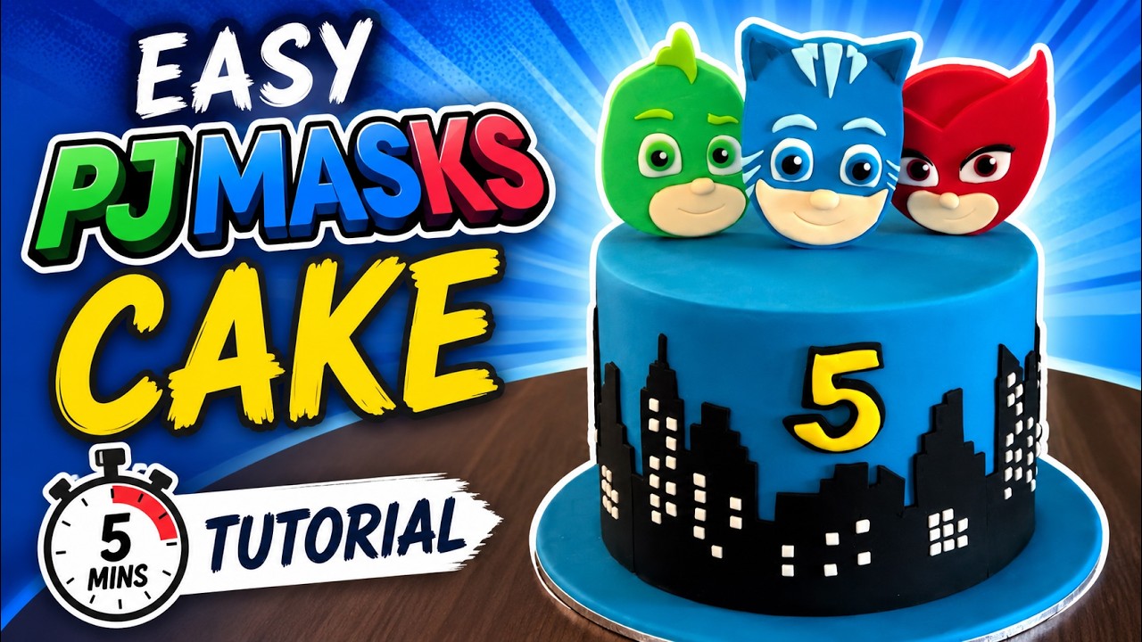 How to make a PJ Masks Cake ? (5 mins) ｜ Irma's fondant cakes