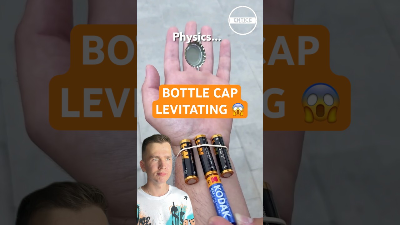 Bottle cap levitating with just some batteries?! 😱