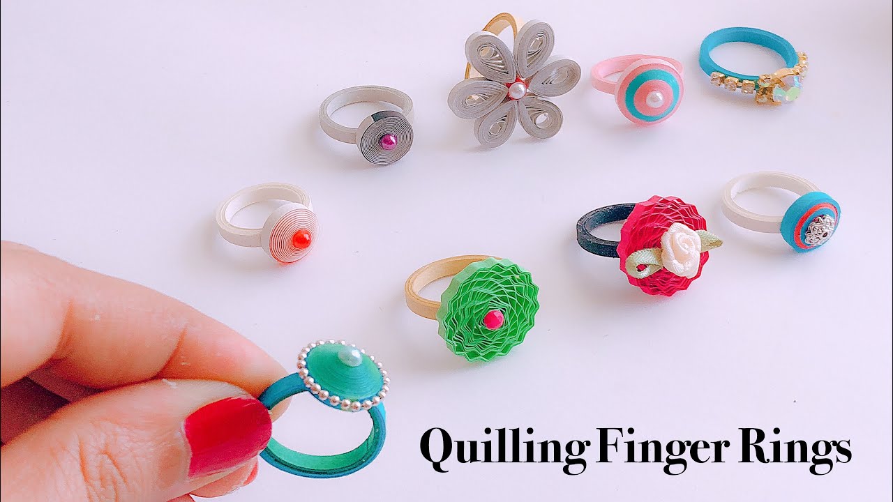 How To Make Quilling Finger Ring||simple and easy handmade paper rings