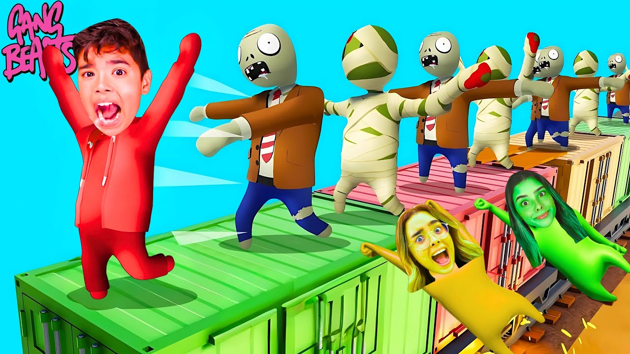 TREM VS 100 PLAYERS MASSINHAS no GANG BEASTS !