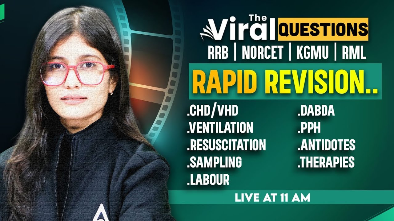 RRB | NORCET | KGMU | RML Viral Questions 🔥 Rapid Revision | by Swara Ma'am