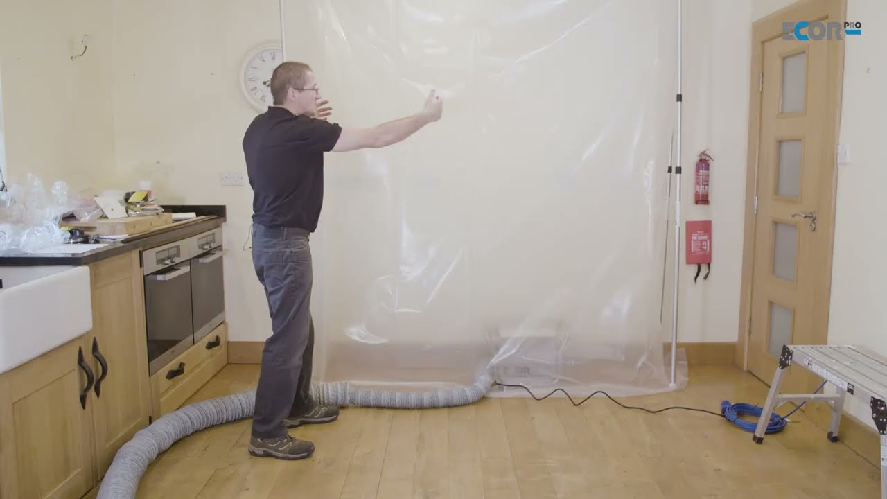 Adsorbtion dehumidifier placed inside a drying tent [EPD150 PRO pressure positive drying]