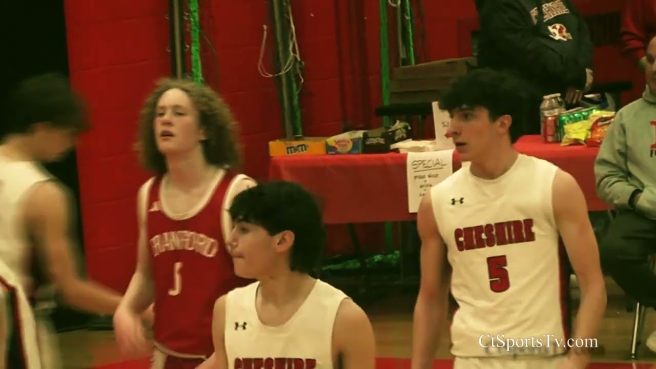 Cheshire High School Rams Varsity Boys Basketball vs Branford Feb 8 2024
