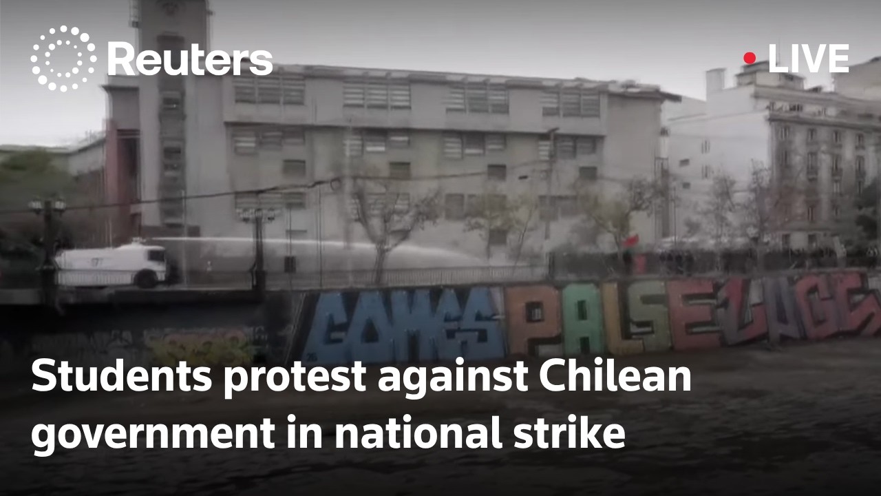 LIVE: Students in Santiago protest against Chilean government in national strike