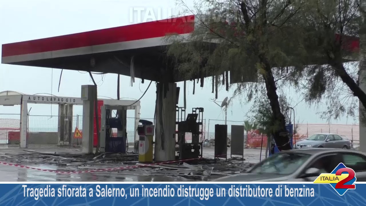 Tragedia sfiorata a Salerno, un incendio distrugge un distributore di benzina
