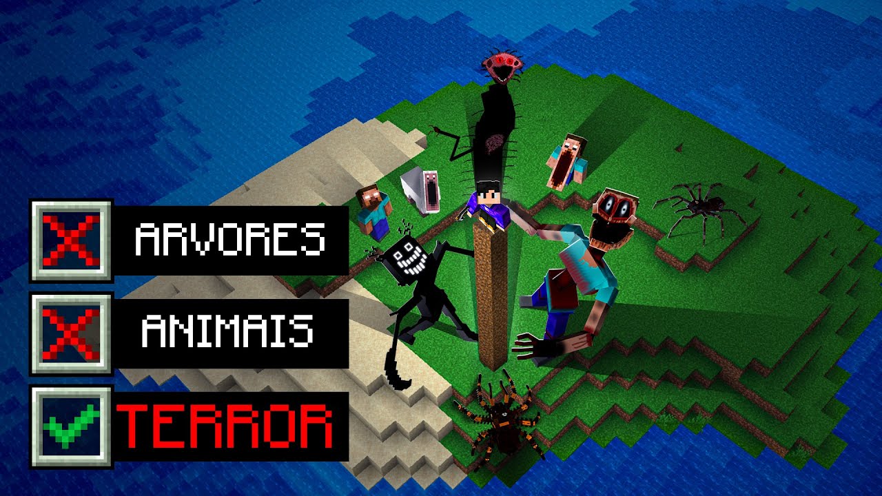 Eu passei 7 dias nessa ILHA IMPOSSIVEL, Mas toda noite eu instalo 1 MOD DE TERROR!