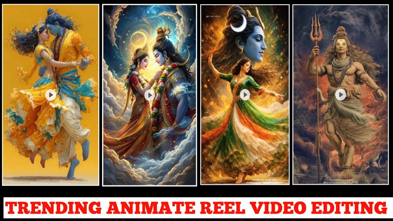 Sirf 1 Click Mein Banaye Bhakti Animated Reel | Easy Video Editing Trick | 1 Click Bhakti Animation