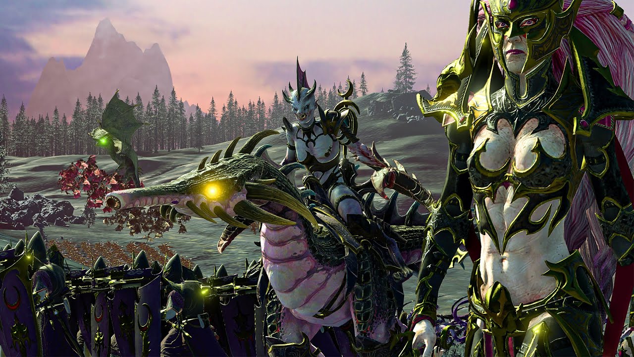 SKAVEN and NURGLE vs SLAANESH and DARK ELVES - Warhammer TotalWar cinematic battle