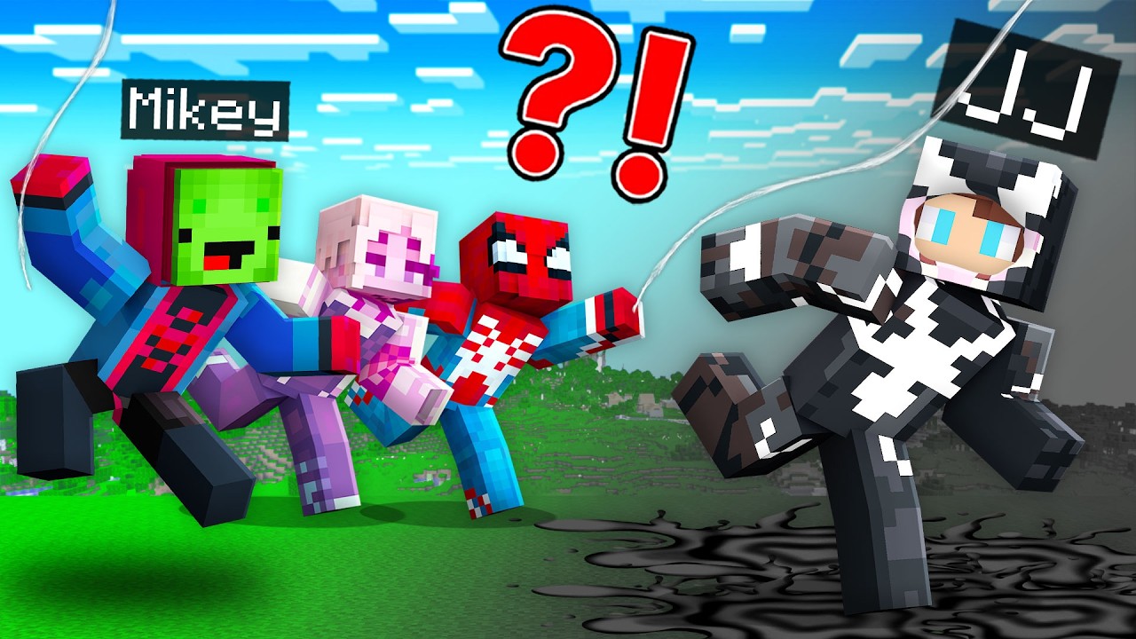 VENOM Speedrunner vs ALL SPIDER-MAN Hunters : JJ vs Mikey, Carrie in Minecraft Maizen!