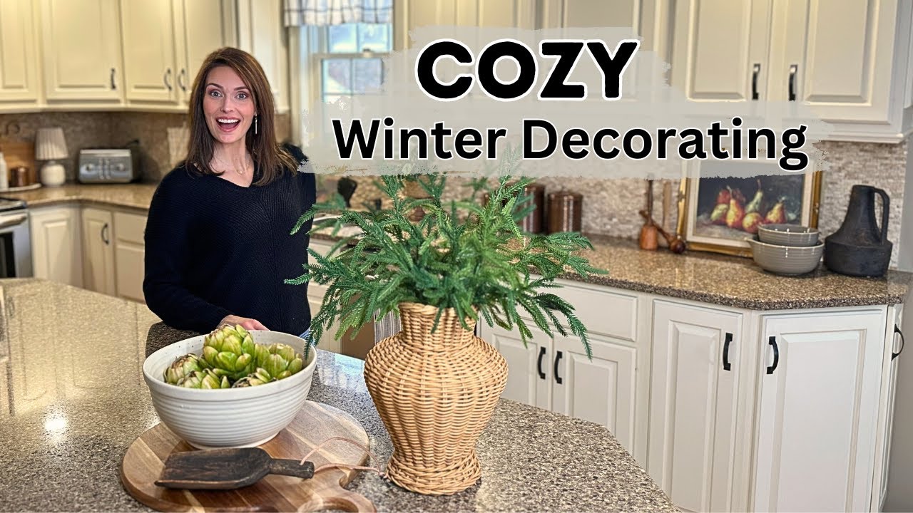 COZY WINTER KITCHEN DECORATING IDEAS | KITCHEN DECORATE WITH ME | New Winter Coffee Bar