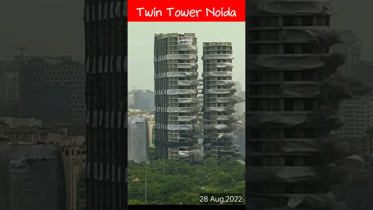 Twin Tower of Noida  demolished || Twin Tower Bomb Blast #shorts