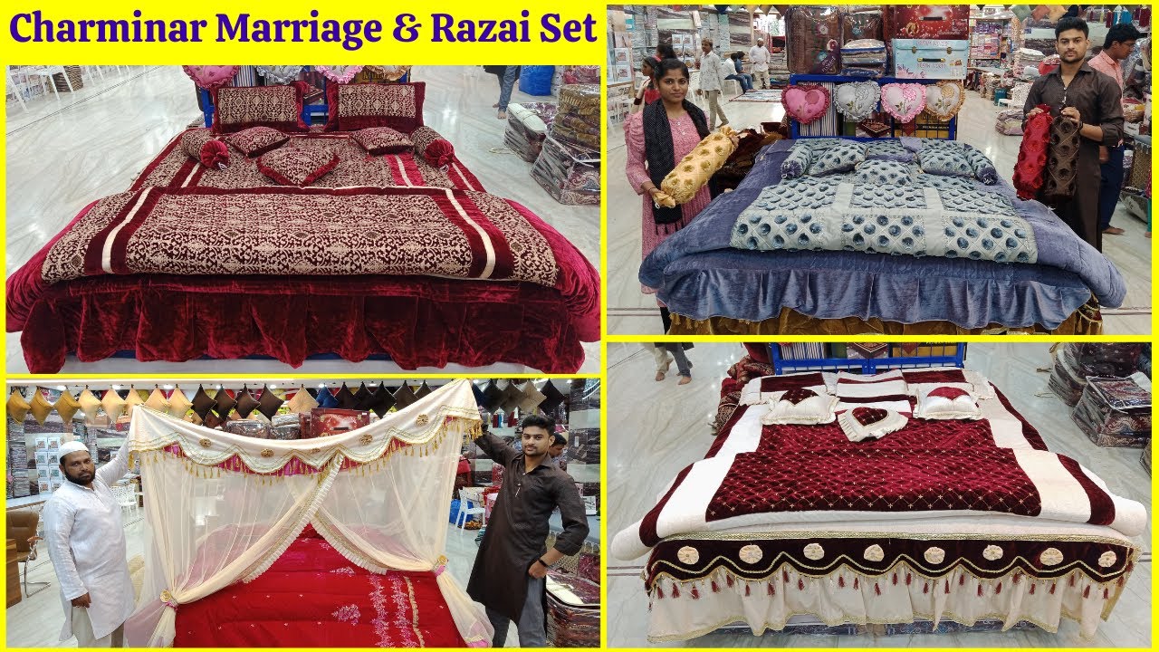 marraige bed set for newly married couple / Wedding Blanket Set For Bridal | Hydeabad Shopping