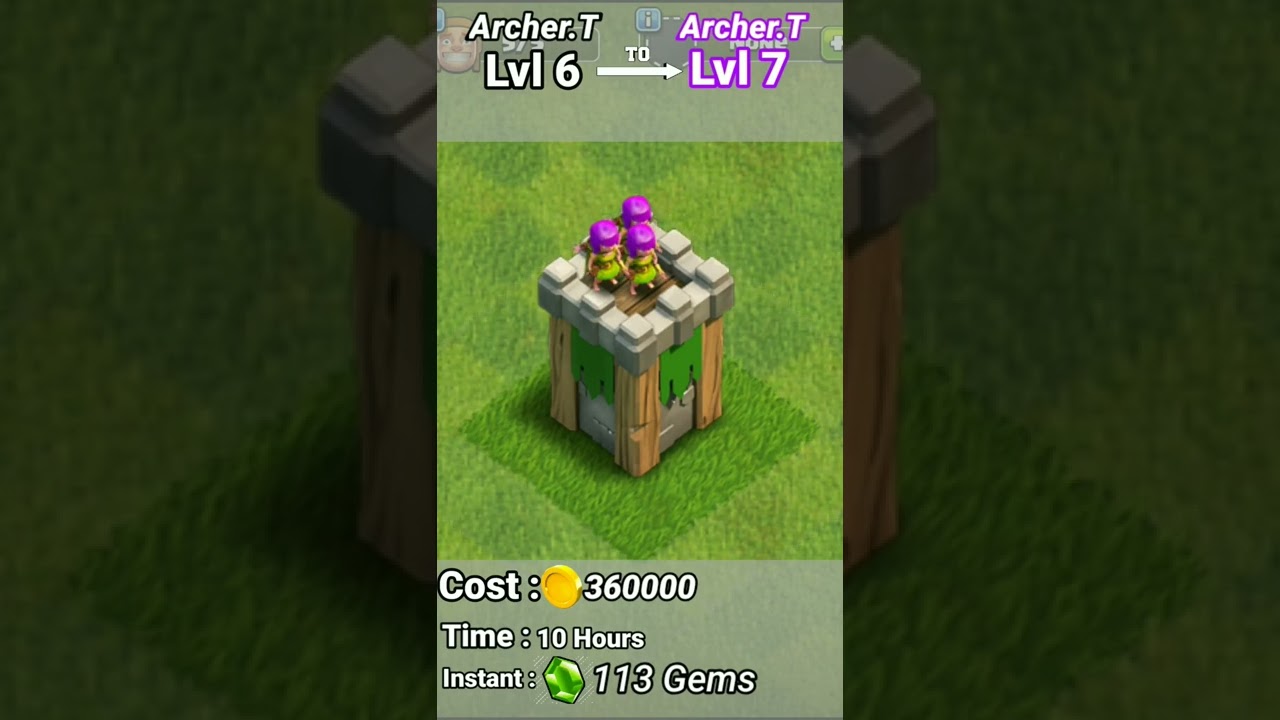 UPGRADE Archer Tower Lvl 6 to Archer Tower Lvl 7 || Clash Of Clans (COC)