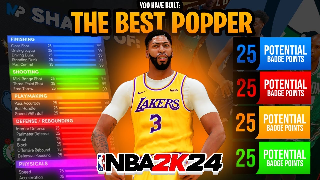 THE BEST POPPER BUILD in NBA 2K24! BEST ALL-AROUND SHOOTING CENTER BUILD IN NBA 2K24!!!
