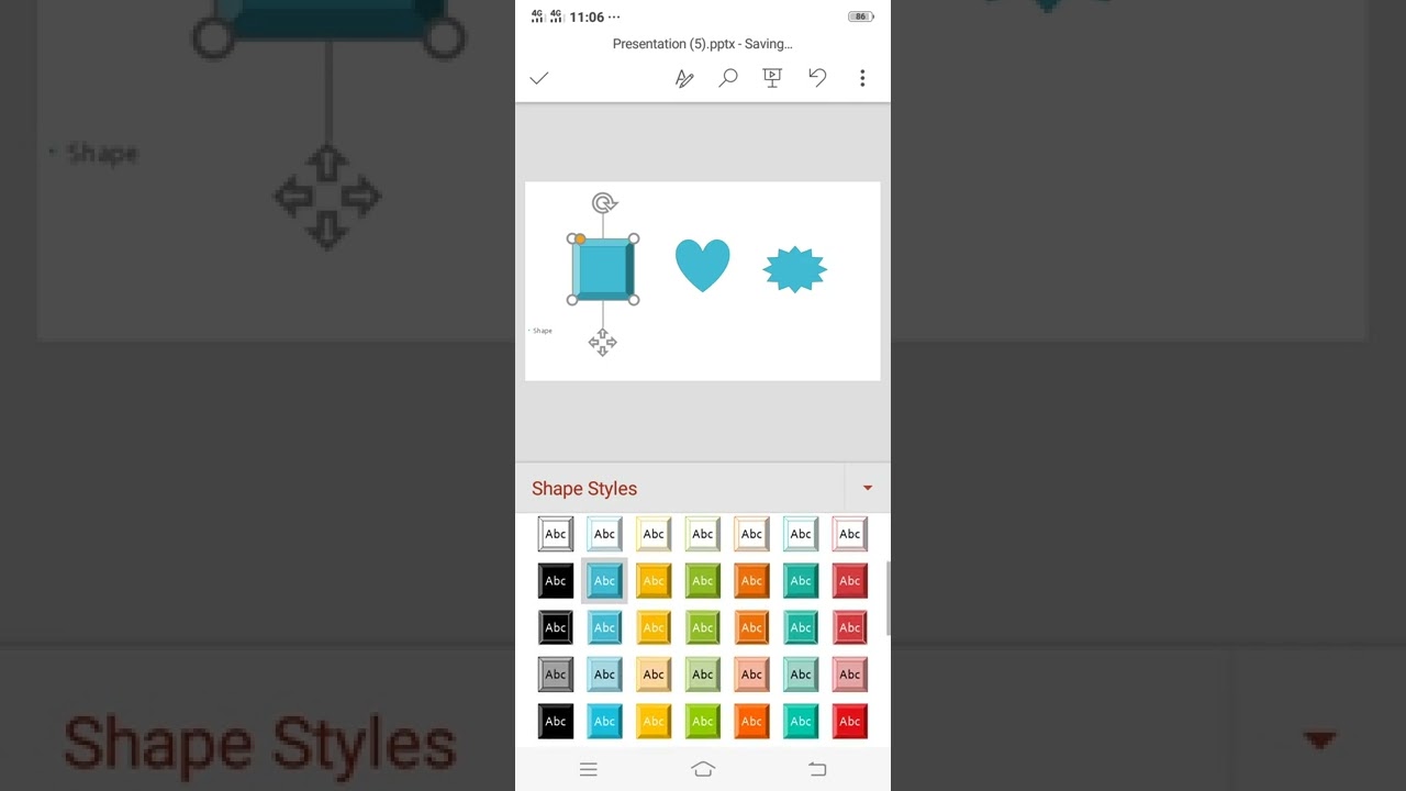 Different shade colour on a PowerPoint presentation in Mobile