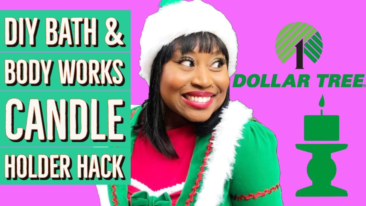 BATH & BODY WORKS CANDLE HOLDER HACK | DOLLAR TREE DIY 2021 😱😱😱