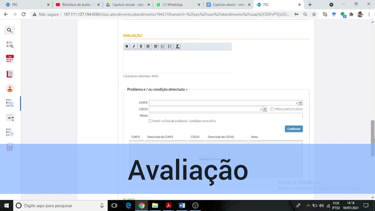 PEC (e-SUS): registro do SOAP