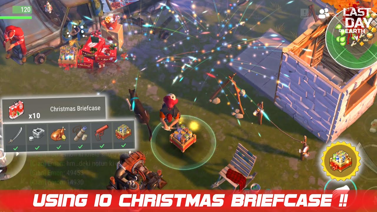Using 10 Christmas Briefcase At Santa's Present ! Crate With Fireworks | Last Day On Earth Survival