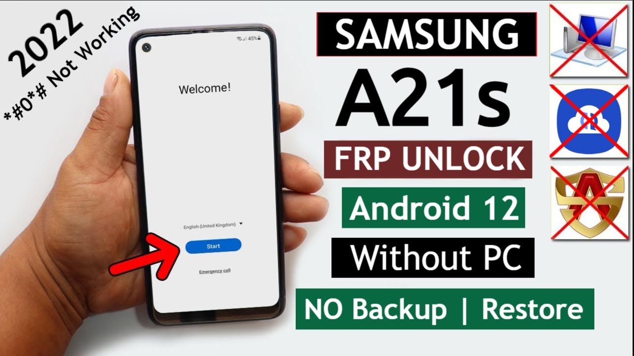 Samsung A21s Frp Bypass Android 12 Without Pc/Without Backup/Restore New Method 2022