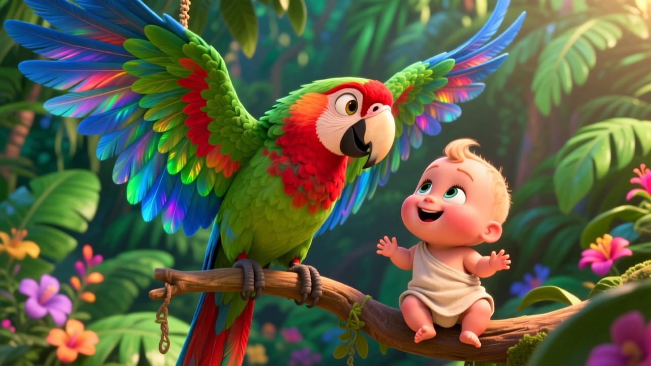 Parrot’s Happy Song Time 🦜🎵 Fun Singing & Learning Song for Kids | Colors & Sounds Adventure