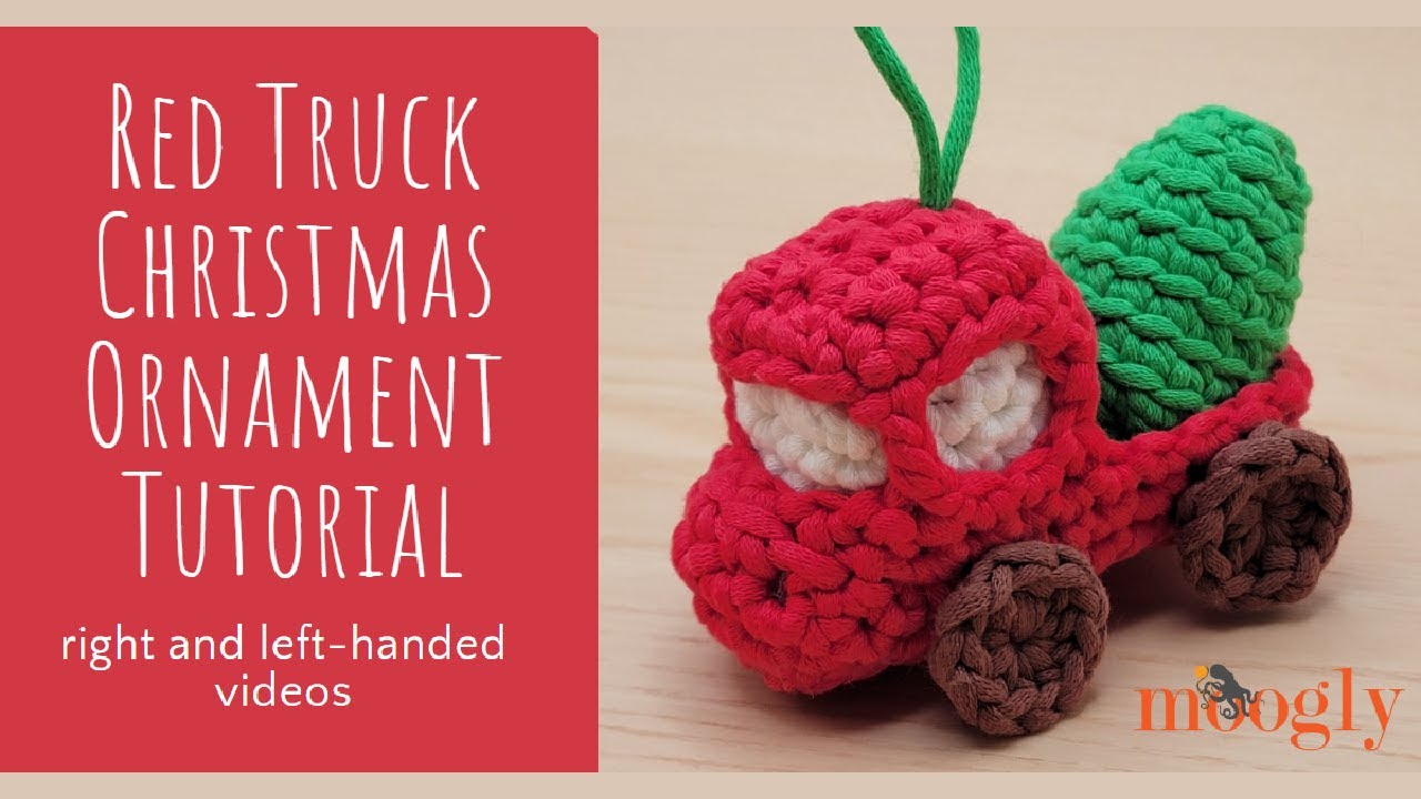 How to Crochet: Red Truck Christmas Ornament (Right Handed)