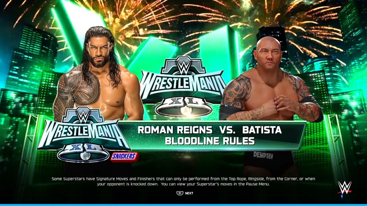 WWE 2K25 : Roman Reigns vs Batista:  Blood line rules Match! 🩸 |