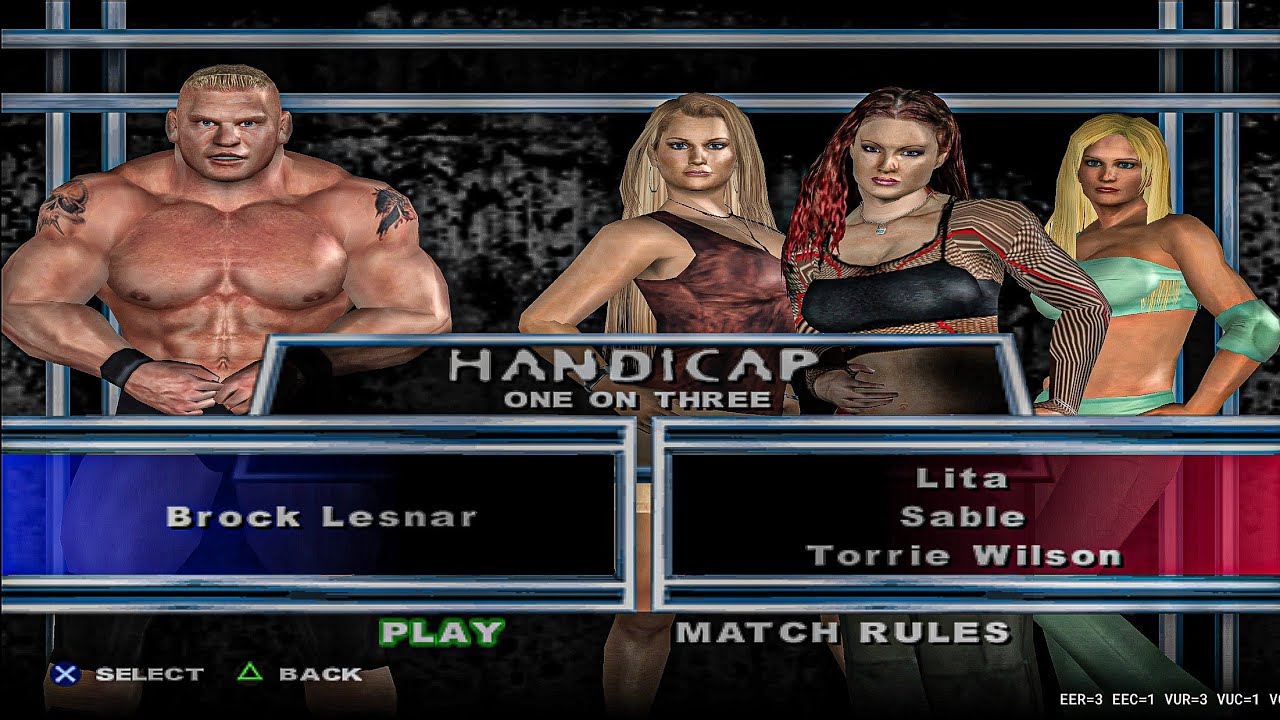 Brock Lesnar vs sable, Trish stratus and Torrie wilson। Handicap match। wwe