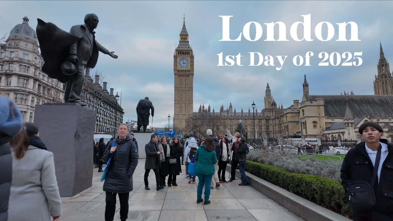 Welcome 2025 with a Walk 🇬🇧 | New Year in London | Victoria St, Westminster Cathedral, BigBen 🏰🚶‍♂️🌅