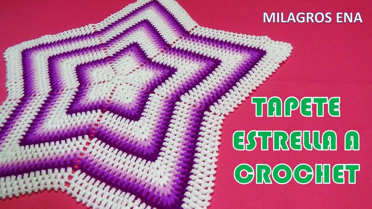 Tapete N° 5 o carpeta a crochet ESTRELLA EN PUNTO PUFF O GARBANZO paso a paso en video tutorial