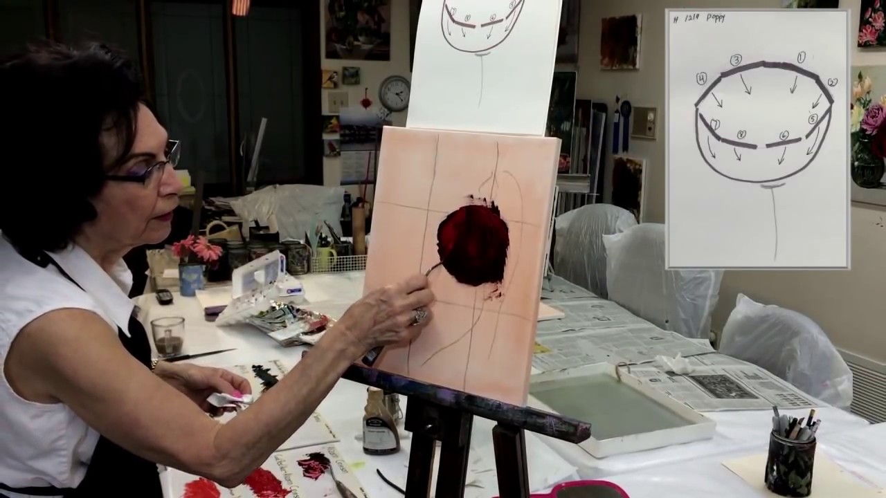 Painting Red Poppy with a Palette Knife