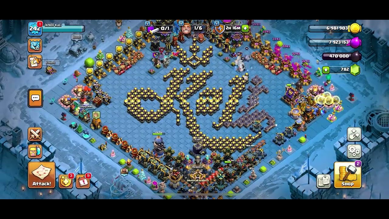 TH 18 Warden Fireball Attack with spam Meteorite Golem w/o backup
