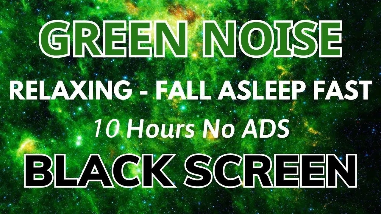 Green Noise Sound with Black Screen – Peaceful Sleep Noise, Relaxation Aid, Focus, Study Comfort