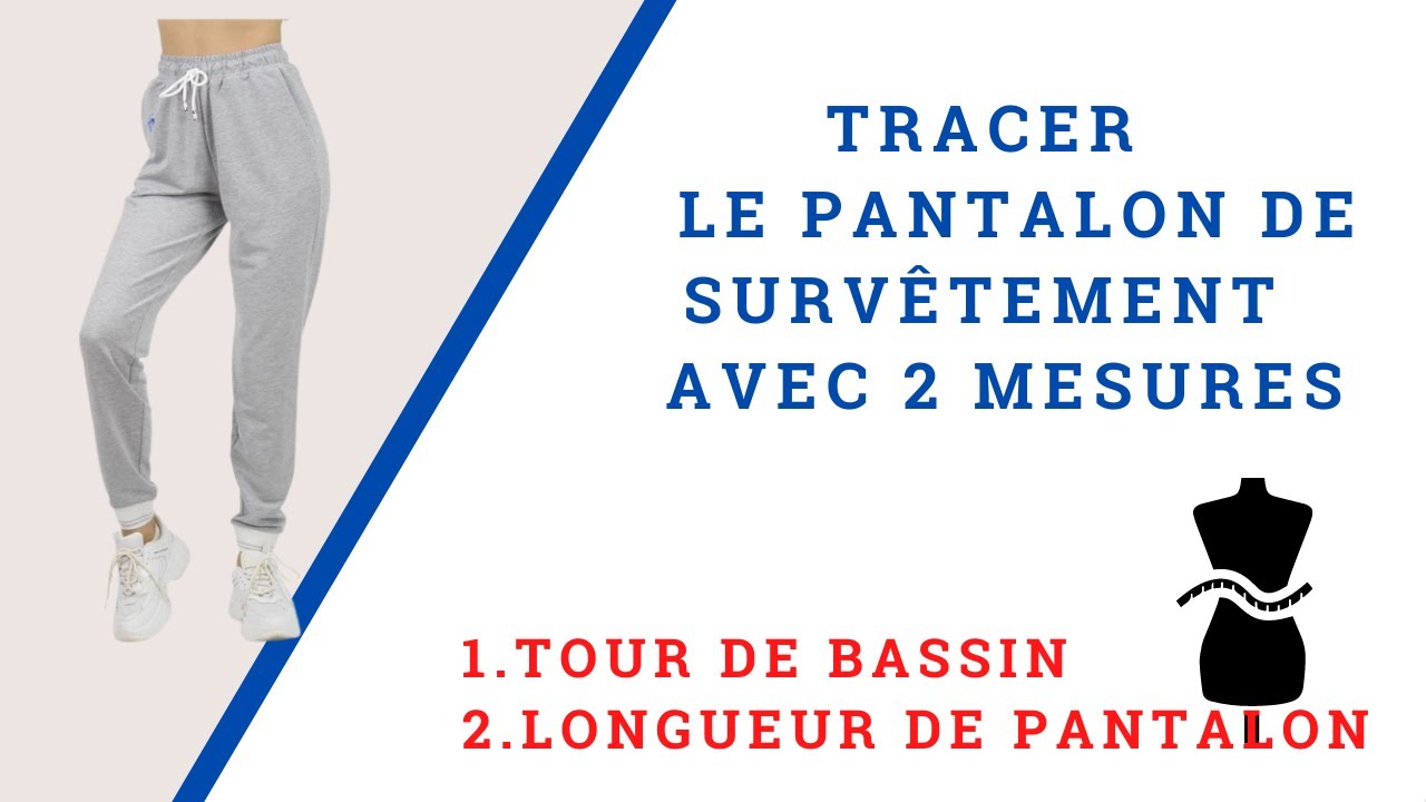 Tracer le patron de base de pantalon de survêtement