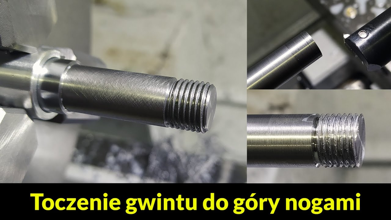 [Tokarka 360x1000] Toczenie gwintu prawego, na lewych obrotach, do góry nogami :)