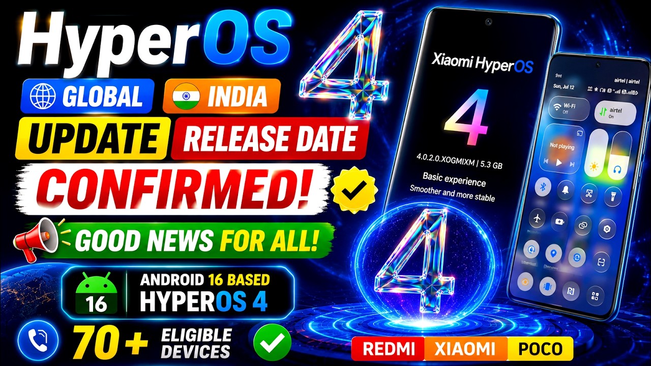 HyperOS 4 India & Global Release Date Confirmed | HyperOs 4 Upcoming 70+ Redmi Xiaomi POCO Devices🔥