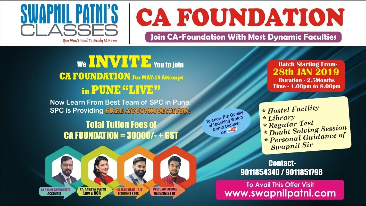 Congrats! Team SPC inviting you for attending CA foundation course 
