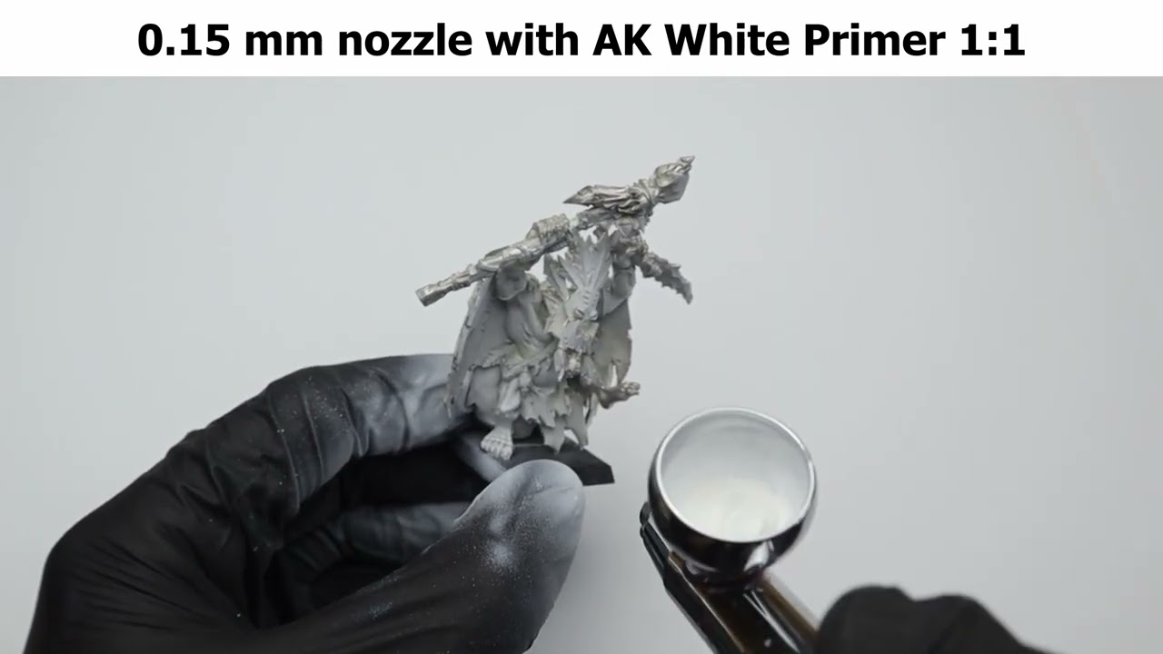 Airbrush Nozzle Test 0.15 vs. 0.4 mm with H&S Infinity CR Plus and AK White  Primer