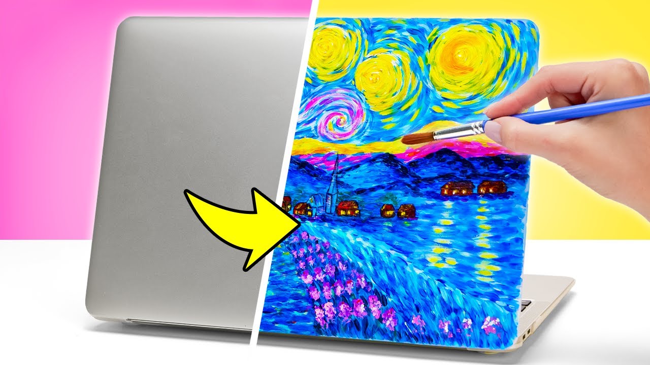 Relooking artistique de coque d’ordinateur portable 🎨📸 Idée de décoration DIY