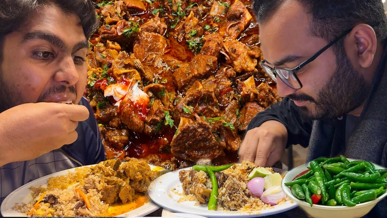 Eating Dinner(Rice & Spicy Meat Curry, Biryani, Kabab, Cakes) With Friends at The Buffet Stories
