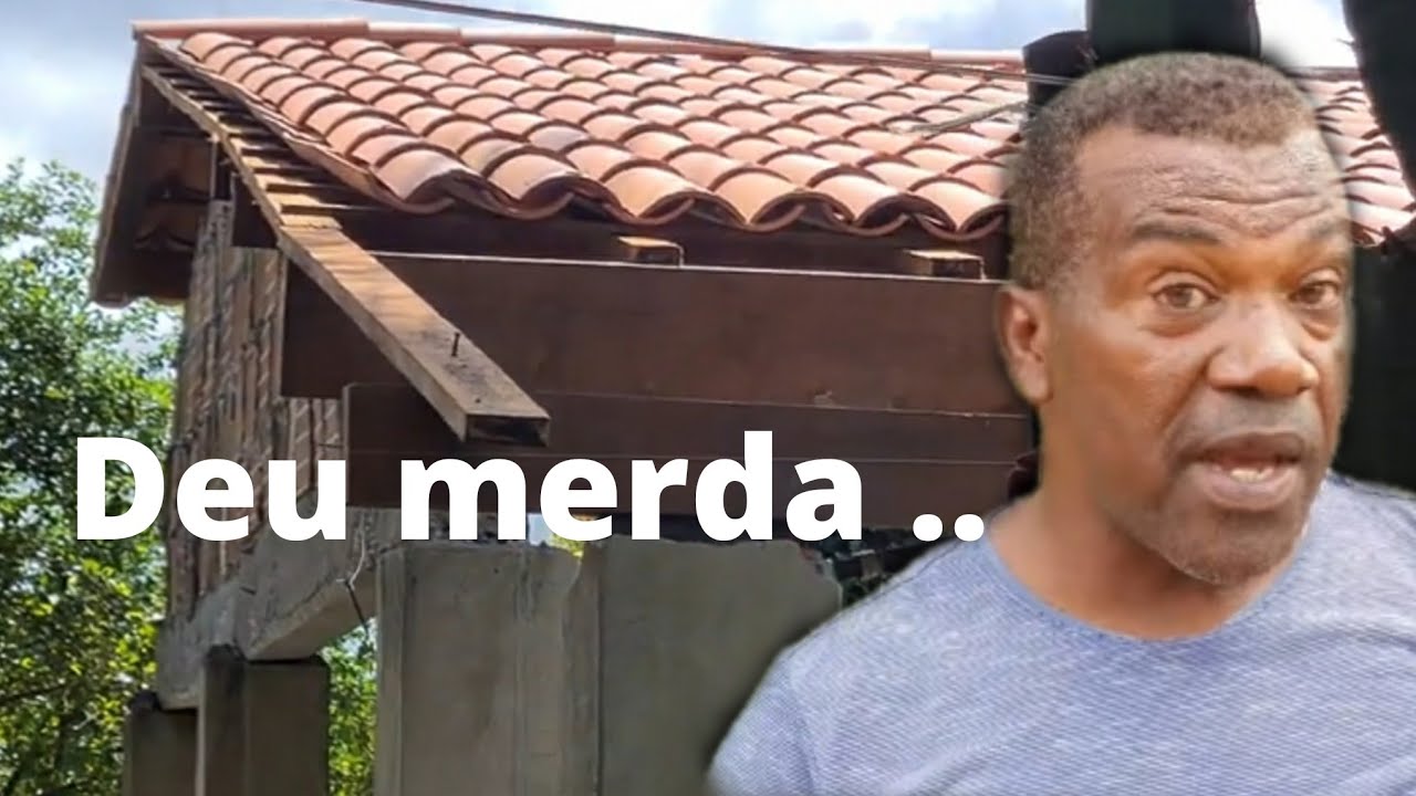 pedreiro burro fez merda, telhado todo fora do esquadro