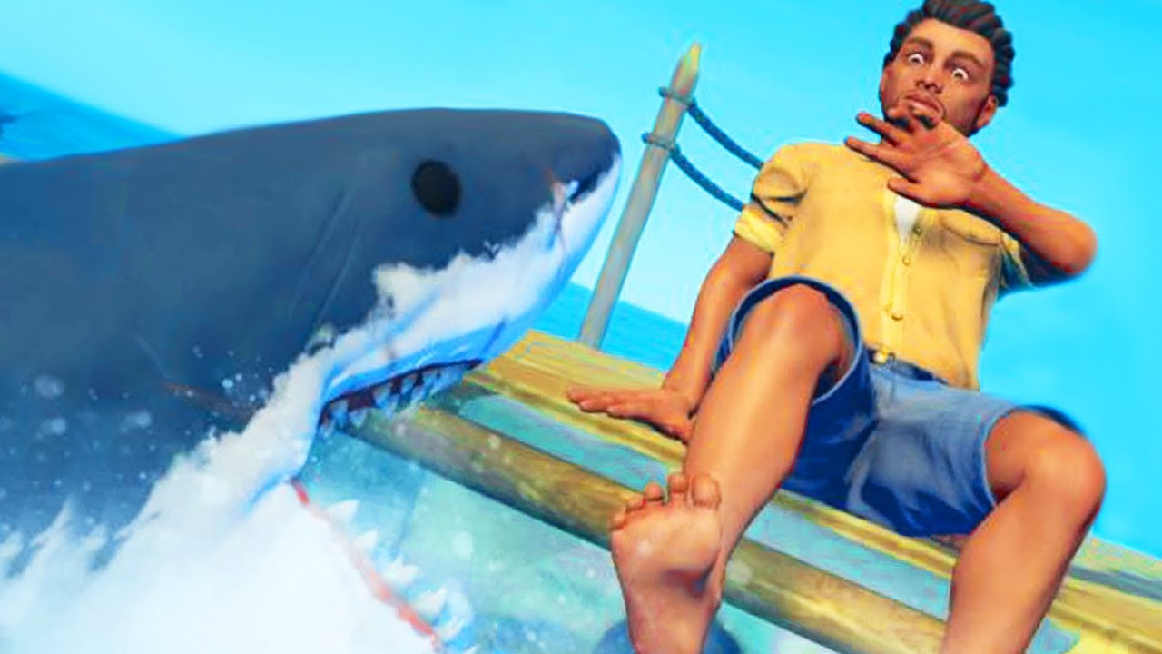 SHARK ATTACK ON A RAFT! &ndash; Raft Survival Game Ep 1 | Pungence